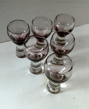 Load image into Gallery viewer, Set of Six Small Liqueur or Shot Glass Canisbay Caithness Purple Heather Shade
