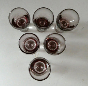 Set of Six Small Liqueur or Shot Glass Canisbay Caithness Purple Heather Shade