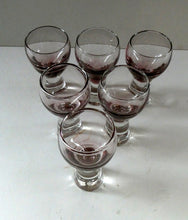 Load image into Gallery viewer, Set of Six Small Liqueur or Shot Glass Canisbay Caithness Purple Heather Shade
