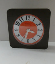 Load image into Gallery viewer, Made in Ireland Wall Clock Hanson or Hansco. Vintage Orange and Brown Plastic
