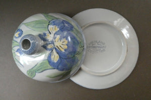 Vintage SCOTTISH Highland Stoneware CHEESE DOME Rarer Iris Pattern