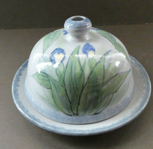 Load image into Gallery viewer, Vintage SCOTTISH Highland Stoneware CHEESE DOME Rarer Iris Pattern
