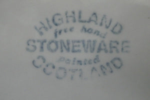 Vintage SCOTTISH Highland Stoneware CHEESE DOME Rarer Iris Pattern
