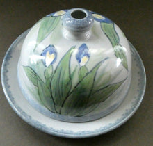 Load image into Gallery viewer, Vintage SCOTTISH Highland Stoneware CHEESE DOME Rarer Iris Pattern
