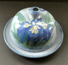 Load image into Gallery viewer, Vintage SCOTTISH Highland Stoneware CHEESE DOME Rarer Iris Pattern
