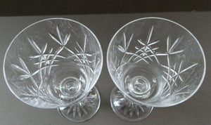 PAIR of Edinburgh Crystal Large Red Wine Goblets. LOMOND PATTERN 6 3/4 inche