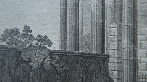 18th Century Engraving by Franceso Morelli  / Francois Morel (1768–1832). The Church of the Sante Marie Del Sole or Temple of Vesta