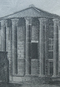 18th Century Engraving by Franceso Morelli  / Francois Morel (1768–1832). The Church of the Sante Marie Del Sole or Temple of Vesta