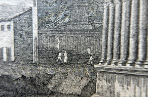 18th Century Engraving by Franceso Morelli  / Francois Morel (1768–1832). The Church of the Sante Marie Del Sole or Temple of Vesta