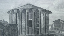 Load image into Gallery viewer, 18th Century Engraving by Franceso Morelli  / Francois Morel (1768–1832). The Church of the Sante Marie Del Sole or Temple of Vesta
