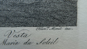 18th Century Engraving by Franceso Morelli  / Francois Morel (1768–1832). The Church of the Sante Marie Del Sole or Temple of Vesta