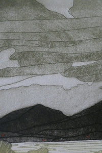 ORIGINAL ETCHING: John Brunsdon (1933 - 2014). Cloudbreak over Snowden, Wales