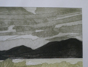 ORIGINAL ETCHING: John Brunsdon (1933 - 2014). Cloudbreak over Snowden, Wales