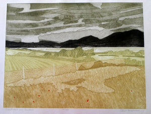 ORIGINAL ETCHING: John Brunsdon (1933 - 2014). Cloudbreak over Snowden, Wales