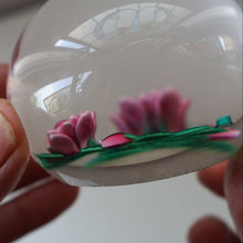 Load image into Gallery viewer, SCOTTISH Limited Edition  (1/10) 2014 Lampwork Paperweight. Pink Roses Design by William Manson Jnr. Signed to the side
