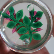 Load image into Gallery viewer, SCOTTISH Limited Edition  (1/10) 2014 Lampwork Paperweight. Pink Roses Design by William Manson Jnr. Signed to the side
