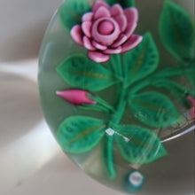 Load image into Gallery viewer, SCOTTISH Limited Edition  (1/10) 2014 Lampwork Paperweight. Pink Roses Design by William Manson Jnr. Signed to the side
