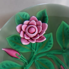 Load image into Gallery viewer, SCOTTISH Limited Edition  (1/10) 2014 Lampwork Paperweight. Pink Roses Design by William Manson Jnr. Signed to the side
