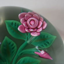 Load image into Gallery viewer, SCOTTISH Limited Edition  (1/10) 2014 Lampwork Paperweight. Pink Roses Design by William Manson Jnr. Signed to the side
