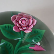 Load image into Gallery viewer, SCOTTISH Limited Edition  (1/10) 2014 Lampwork Paperweight. Pink Roses Design by William Manson Jnr. Signed to the side
