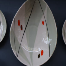 Load image into Gallery viewer, 1970s Soviet LATVIA Riga Porcelain Serving Bowl &amp; Four Small Matching Dishes
