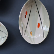 Load image into Gallery viewer, 1970s Soviet LATVIA Riga Porcelain Serving Bowl &amp; Four Small Matching Dishes

