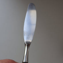 Load image into Gallery viewer, 1950s. Set of Six Vintage DANSK Fjord Pattern Dinner Knives. Stainless Steel with Teak Handles. 8 1/4 inches
