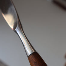 Load image into Gallery viewer, 1950s. Set of Six Vintage DANSK Fjord Pattern Dinner Knives. Stainless Steel with Teak Handles. 8 1/4 inches
