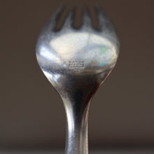 Load image into Gallery viewer, 1950s. Set of Six Vintage DANSK Fjord Pattern Four-Prong Forks. Stainless Steel with Teak Handles. 7 1/4 inches
