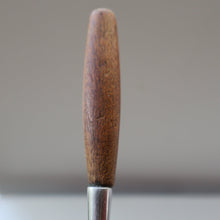 Load image into Gallery viewer, 1950s. Set of Six Vintage DANSK Fjord Pattern Dessert or Soup Spoons. Stainless Steel with Teak Handles. 7 1/8 inches
