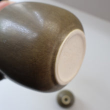 Load image into Gallery viewer, Highly Collectable 1960s DANISH ART POTTERY. Teapot with Wicker Handle. Designed by Frode Blichfeldt Bahnsen for Palshus
