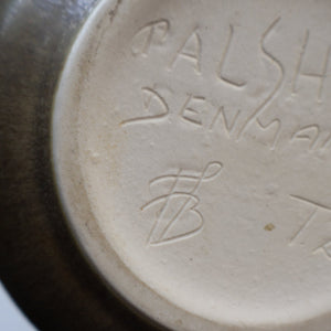 Highly Collectable 1960s DANISH ART POTTERY. Teapot with Wicker Handle. Designed by Frode Blichfeldt Bahnsen for Palshus