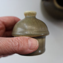 Load image into Gallery viewer, Highly Collectable 1960s DANISH ART POTTERY. Teapot with Wicker Handle. Designed by Frode Blichfeldt Bahnsen for Palshus
