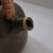 Load image into Gallery viewer, Highly Collectable 1960s DANISH ART POTTERY. Teapot with Wicker Handle. Designed by Frode Blichfeldt Bahnsen for Palshus
