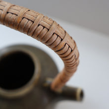 Load image into Gallery viewer, Highly Collectable 1960s DANISH ART POTTERY. Teapot with Wicker Handle. Designed by Frode Blichfeldt Bahnsen for Palshus
