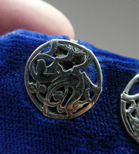 Load image into Gallery viewer, Vintage Small CLIP-ON Earrings by Shetland Silvercraft. Design Featuring the Quendale Beast
