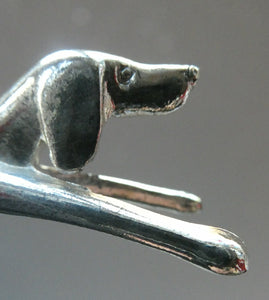 Collectable Vintage Set of SIX Silver Plate Knife Rests in the form of Running Dogs