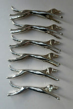 Load image into Gallery viewer, Collectable Vintage Set of SIX Silver Plate Knife Rests in the form of Running Dogs
