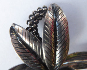 Stylish Scandinavian ANTON MICHELSEN Vintage 1950s Danish Silver Brooch. Signed AM below a Crown