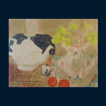 Load image into Gallery viewer, ORIGINAL Colour Lithograph. Impressionist Interior Scene with Lady at a Table Serving High Tea. In the Manner of Pierre Bonnard
