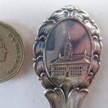 Load image into Gallery viewer, DANISH SILVER PLATE. Vintage Souvenir Caddy Spoon. Copenhagen Finial designs by Axel Prip
