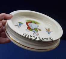 Load image into Gallery viewer, 1940s BABY&#39;S PLATE or BOWL. Charming Dish with Cute Images of Dutch Children

