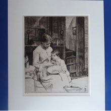 Load image into Gallery viewer, Original Pencil Signed Etching: William Lee Hankey. Preparing the Meal; 1920s
