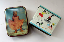 Load image into Gallery viewer, Delightful PAIR of Little Original 1950s Sweetie or Toffee Tins
