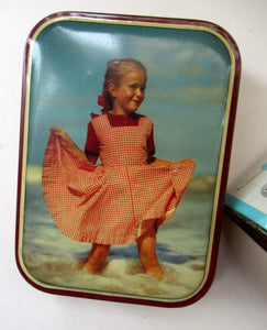 Delightful PAIR of Little Original 1950s Sweetie or Toffee Tins