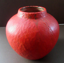 Load image into Gallery viewer, 1960s West German Ruscha Vase with Scarlet Red Thick Volcano Glaze 
