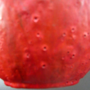 1960s West German Ruscha Vase with Scarlet Red Thick Volcano Glaze 