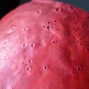 1960s West German Ruscha Vase with Scarlet Red Thick Volcano Glaze 