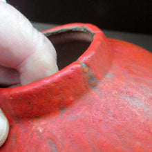 Load image into Gallery viewer, 1960s West German Ruscha Vase with Scarlet Red Thick Volcano Glaze 
