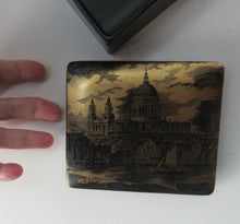 Load image into Gallery viewer, Early Portmeirion Ceramic Lidded Box with Gold Image of St Paul&#39;s Cathedral, London
